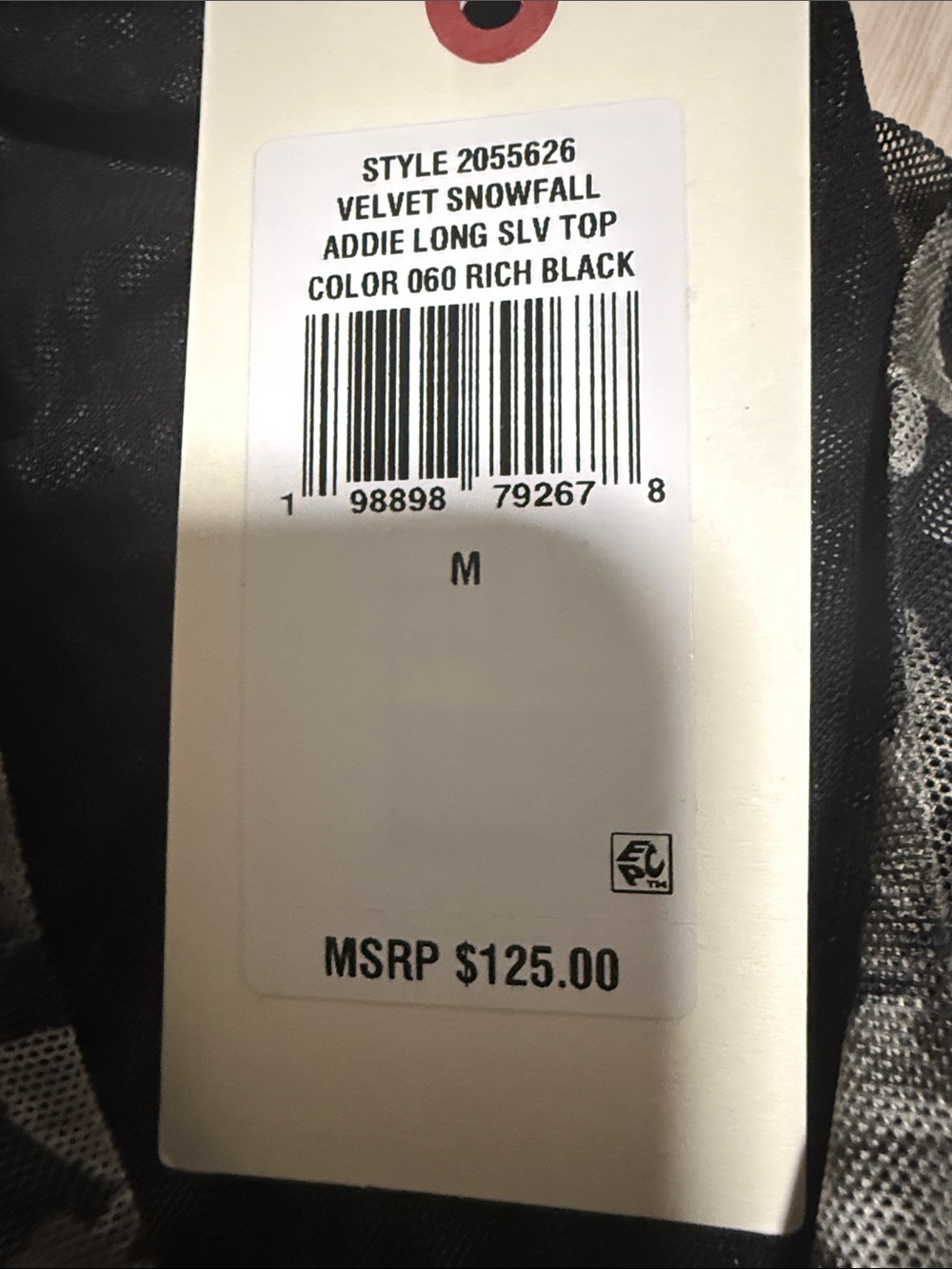 Ted Baker London Rich Black Sheer Floral Velvet Snowfall Long-Sleeve Mesh Top - Picture 5 of 10